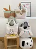 Bolso de Mano de Peluche de Dibujos Animados de Doble Cara, Lindo Bolso Bandolera de Pelo de Cordero de Gran Capacidad para Almuerzo, Bordado de Otoño e Invierno, Ropa de Trabajo Dulce