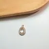 Acessórios para Joias DIY Banhado a Cobre Cor Dourada Alta Retenção de Cor Zircônia Microcravejada Pendente de Gota de Oito Cores Brincos Pingente de Brincos
