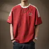 Camiseta de Manga Curta de Seda de Gelo de Alta Qualidade, Secagem Rápida, Gaze Bolha 3D para Homens, Novo Estilo de Outono, Camiseta Estampada de Manga Meia-Manga Fresca e Solta para Homens