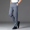 Calça Social Profissional Masculina Cintura Alta Elástico nas Quatro Lados Calça de Seda Gelada Respirável Casual de Negócios Masculina para Primavera e Verão