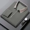Camiseta para Hombre de Manga Larga con Cuello, Color Sólido, Casual, Versátil, Ligera, Moda, Anti-Arrugas, Bajo Mantenimiento