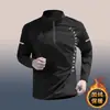 Camiseta Esportiva Meio Zíper Transfronteiriça Masculina, Primavera e Outono Secagem Rápida Manga Longa Esportiva Ciclismo Top para Exterior, Treinamento de Corrida de Outono