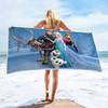 Toalla de playa de la serie Frozen de dibujos animados transfronteriza fibra de poliéster impresión 3D toalla de playa de poliéster venta al por mayor