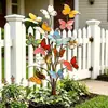 Estaca de Jardim Borboleta Metálica Multicolorida 3D