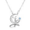 Collar del Principito Corea del Sur Ins Creativo Colgante de Estrella Luna Regalo de San Valentín Cadena Clavícula Estrella Luna Diamante Flash para Mujer