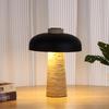 Lámpara de Mesa de Piedra de Cueva Amarilla Natural Estilo Japonés Retro Zen Estudio Medieval Mármol Diseñador Hongo Mesita de Noche