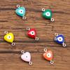7 Colores 8x 14mm Accesorios de Joyería de Acero Inoxidable Color Acero Gota de Amor Ojo Conector Accesorios para Pulsera