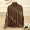 Suéter de Cachemira 100% Cachemira Pura Cuello Mock Suéter de Cachemira Lana Engrosada Holgado Manga Larga Camisa Base Tejida