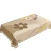 Mantel Floral Retro de Lujo de Gama Alta Impermeable a Prueba de Aceite Lavable Resistente al Calor Cojín Protector de Escritorio de Cuero para Mesa de Comedor