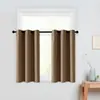 Shein Cortinas Listas para Usar Producto Terminado Dropshipping Color Sólido Doble Cara Mate Perforadas Cortinas de Cocina Cocina Modernas Simples Pequeñas Cortas