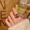 Oso Adorable con Lazo~ Anillo Abierto Flocado para Mujer con Diseño Único, Anillo Adorable para Dedo Índice con Acabado de Alta Gama