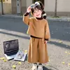 Conjunto de Niña Otoño 2026 Nuevo de Moda Conjunto de Lana de Tres Piezas para Niños Elegante Conjunto Casual de Otoño para Bebé Versión Coreana