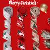 Decorações de Natal Fita de Borda de Linho Imitada 6,3cm Fita Pingente para Decoração de Árvore de Natal Fita Estampada com Carro