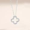 Collar de Trébol de Cuatro Hojas Venta al por Mayor Nueva Joyería de Plata Esterlina Transfronteriza Nicho de Alta Gama Gargantilla con Colgante con Incrustaciones de Diamantes Cadena para Clavícula de Mujer