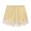 Atacado Verão 2026 Novos Produtos Estilo Europeu e Americano Shorts Feminino de Cetim com Renda 9436