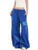 Pantalones casuales de estilo americano con pedrería, de tiro bajo, para hombres y mujeres, 2026 otoño, holgados, rectos, de pierna ancha, deportivos, para caminar