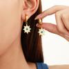 Brincos de aço titânio exagerados em forma de estrela Bamang turquesa da moda europeia e americana, design avançado Sense, brincos personalizados Sense, todos combinando