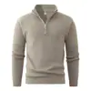 Suéteres de punto estilo europeo y americano para hombre, nueva colección otoño/invierno, suéter para hombre con media cremallera, suéter holgado estilo coreano con cuello alto, capa base