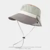 Sombrero Versátil para Niños, Tela de Secado Rápido, Estilo Delgado, Sombrero de Pescador de Ala Ancha, Bloques de Color, Sombrero de Cubo Desmontable, Sombrero de Malla Protector Solar para Verano 2026