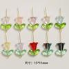 Zhen Tu Estilo Fresco Semitransparente Color Caramelo Flor de Tulipán Hoja Cuentas de Vidrio Material para Pulsera DIY para Mujeres