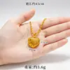 El mismo estilo que en las joyerías, colgante de corazón hueco tejido, collar con colgante de corazón chapado en oro vietnamita transfronterizo, color duradero, joyería de Yiwu