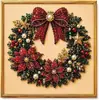 Kit de Arte de Pintura de Diamantes Cruzados 5D de Navidad con Perlas Pintura de Perlas Hecho a Mano DIY