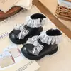 Botines con Adorno de Encaje para Niña Otoño Invierno Nuevos Botas Martin para Niño Suela Suave Estilo Princesa Bebé Zapatos Pequeños de Piel Suela Suave Individual