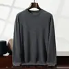 Suéter de Caxemira Outono e Inverno Masculino Gola Alta Meia Manga Pulôver Luxo Acessível Casual de Negócios Camisa Base de Tricô