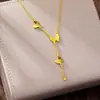 Nova Corrente de Clavícula Dourada Vietnamita Estilo Chinês Design Transfronteiriço Colar com Borla Cruzada Joia Feminina Exquisita e Duradoura
