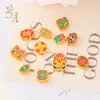 Nuevas Cuentas Espaciadoras con Agujero Pasante para Pulsera DIY Auspiciosas de Esmalte Dorado Arena Conserva Color Estilo Chino Flor de Loto Trébol de Cuatro Hojas