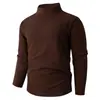 Comercio exterior transfronterizo producto nuevo otoño e invierno: Camiseta térmica de manga larga para hombre, color liso, cepillada por ambos lados, con cuello alto medio termostático