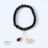 Estilo literario pulsera cuadrada de sándalo verde garra de gato quemada con carbón creativa pulsera de círculo único de madera joyería de sándalo al por mayor