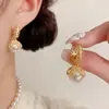 Pendientes sin perforación con borde de encaje y clips para orejas de perla, Pendientes elegantes de estilo francés, Versátiles para ir al trabajo, Accesorios para orejas con forma de espiral para mosquitos