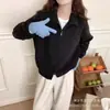 2026 Otoño e Invierno Nuevo Estilo Estilo Simple Suéter Holgado Chaqueta para Mujer Estilo Coreano Estilo Perezoso Doble Cremallera Cuello Alto Cardigan de Punto