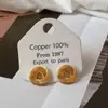 Botões Folheados a Ouro Genuíno Transfronteiriços, Design Popular de Argola Torcida Multicamadas Cruzadas, Brincos Pequenos Geométricos de Ouro Genuíno, Brincos Femininos