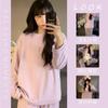 240g Pijama Derong Outono e Inverno Coreano Cor Pura Ins Simples Preguiçoso Casual Usável Quente Gola Redonda Roupa de Casa