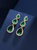 Pendientes Europeos de Lujo Ligero con Zirconia en Forma de Gota de Agua, Pendientes Largos con Borlas Estilo Hada, Accesorios para Vestidos de Novia y de Noche