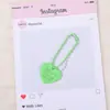 Llavero colgante con forma de corazón de aleación pintado de colores, accesorios para llaveros de cuentas DIY, decoración de bolso, venta al por mayor