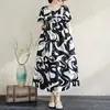 Vestido Floral de Algodão e Seda Tamanho Grande para Mulheres de Meia-Idade e Idosas Verão 2026 Novo Estilo Vestido Elegante para Mães de Meia-Idade Acima de 50 Anos