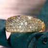 Anillo de Diseño Geométrico de Lujo Ligero y Gama Alta Nuevo Anillo de Circonita Temu Anillo de Diamante de Boda Transfronterizo para Mujer Joyería