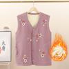 Colete quente para mulheres de meia-idade e idosas, colete para mãe, primavera, forrado de lã, engrossado, roupa externa para mulheres velhas e idosas, solto