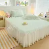 Clase A Grado Madre y Bebé PE Seda de Jade Frío Falda de Cama Estilo Esterilla Refrigerante Juego de Tres Piezas Verano Lavable a Máquina Esterilla Bean Bean Seda Refrigerante Colcha de Verano
