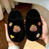 Chinelos de algodão infantis, para meninas e meninos, novo estilo outono/inverno 2026, para casa, fofos e adequados para usar com os pais, chinelos de pelúcia para bebês