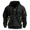 Ropa Deportiva Casual Transfronteriza para Hombre Sudadera Pulóver para Hombre con Múltiples Cremalleras en Bolsillo del Brazo Top de Moda con Capucha Stock Disponible
