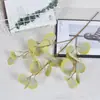 Pacote de Eucalipto Impresso em 3D com Folhas de Dinheiro para Decoração de Mesa de Jantar em Casa, Folhagem Artificial, Folhas Artificiais e Acessórios