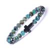 Pulsera de cuentas cruzadas de venta caliente transfronteriza, piedra volcánica de pino africano de 6 mm, piedra de mapa, piedra Shoushan, imán negro