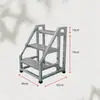 Escada de Degraus Espessada para Armazém, Casa e Uso Industrial, com Corrimãos, Três ou Quatro Degraus, com Rodas, Escada de Escalada Móvel