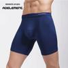 Roupa íntima Esportiva Masculina Anti-Atrito para Pernas, Pernas Estendidas, Calça de Cinco Quartos, Cueca Boxer Masculina, Boxer de Corrida Longo de Secagem Rápida