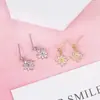 Pendientes de Flor de Diamante Brillante Microincrustados, Compactos, Simples y Elegantes, Pendientes de Margarita de Moda, Pendientes de Celebridad de Internet, Dulces y Lindos