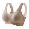 Roupa íntima térmica sem costura com toque de algodão para mulheres, sutiã totalmente fixo, minimiza seios grandes, sem aro, sutiã esportivo para outono e inverno com belo design nas costas